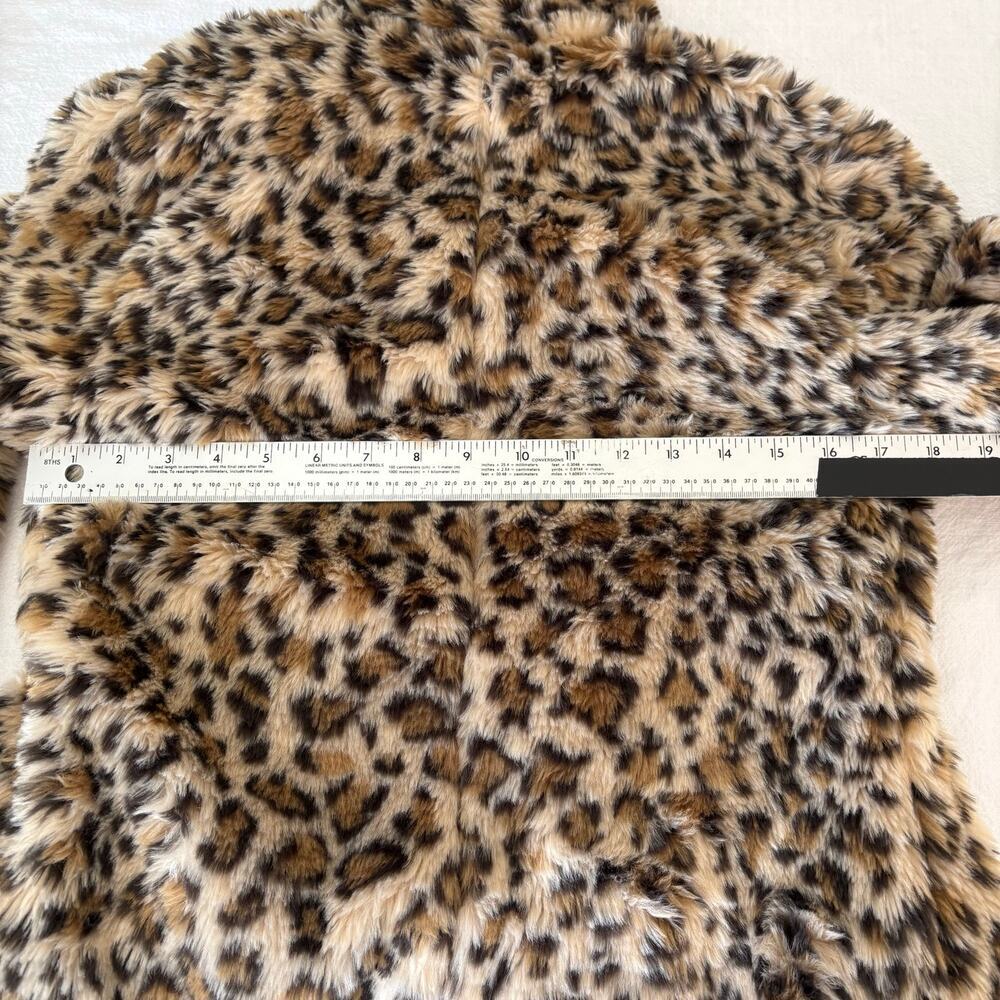 Charlotte Russe Leopard Print Faux Fur Longline Coat Mob Wife Maximalist Glam Sm - Picture 9 of 16